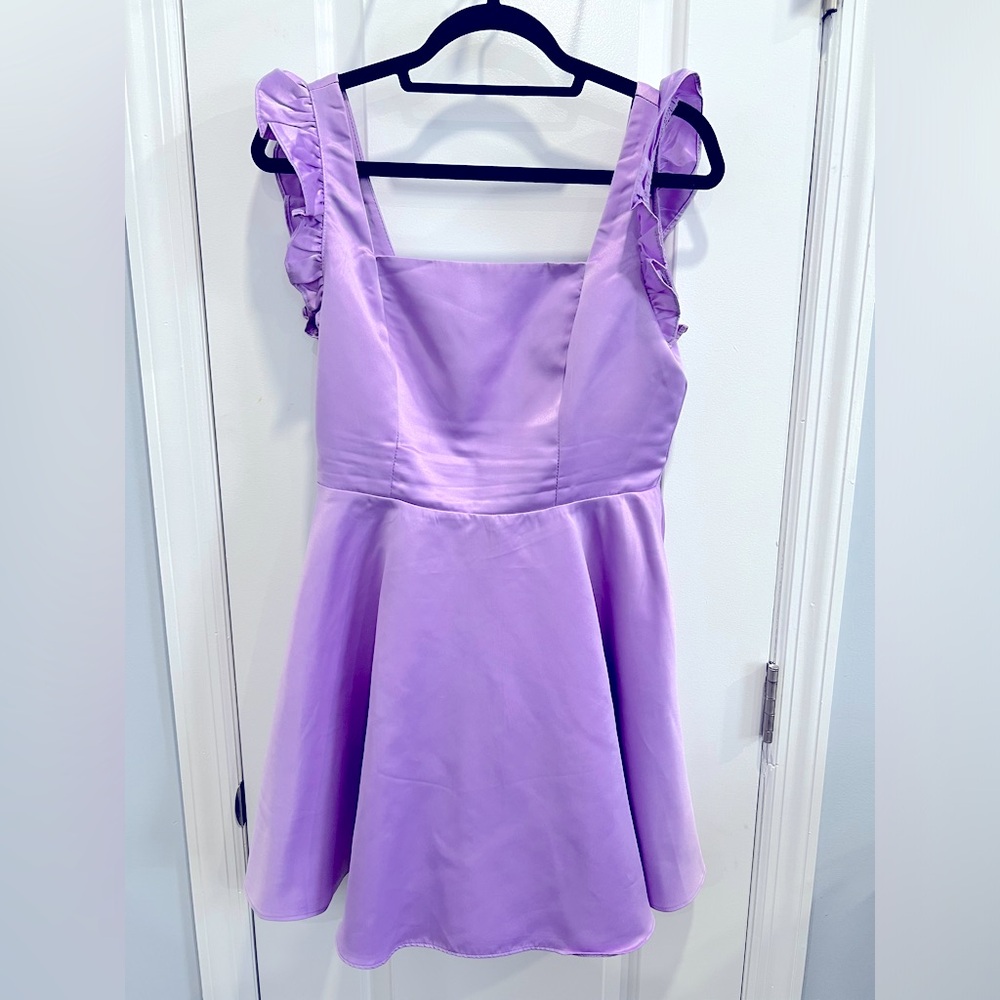 Lavender satin skater dress